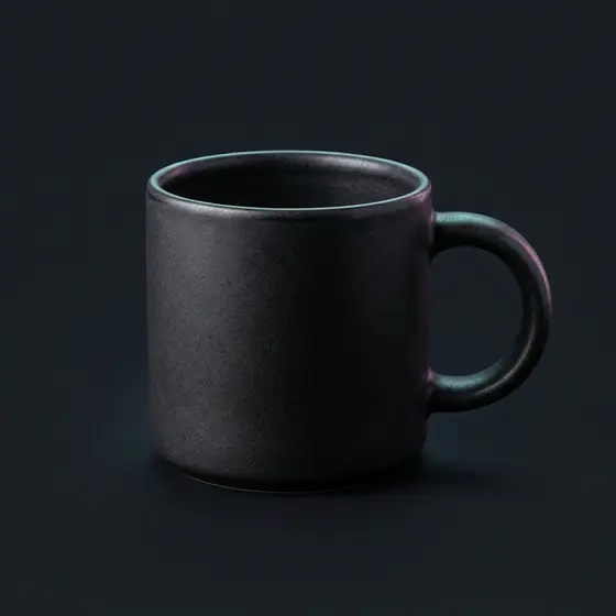 Matte black stoneware coffee mug